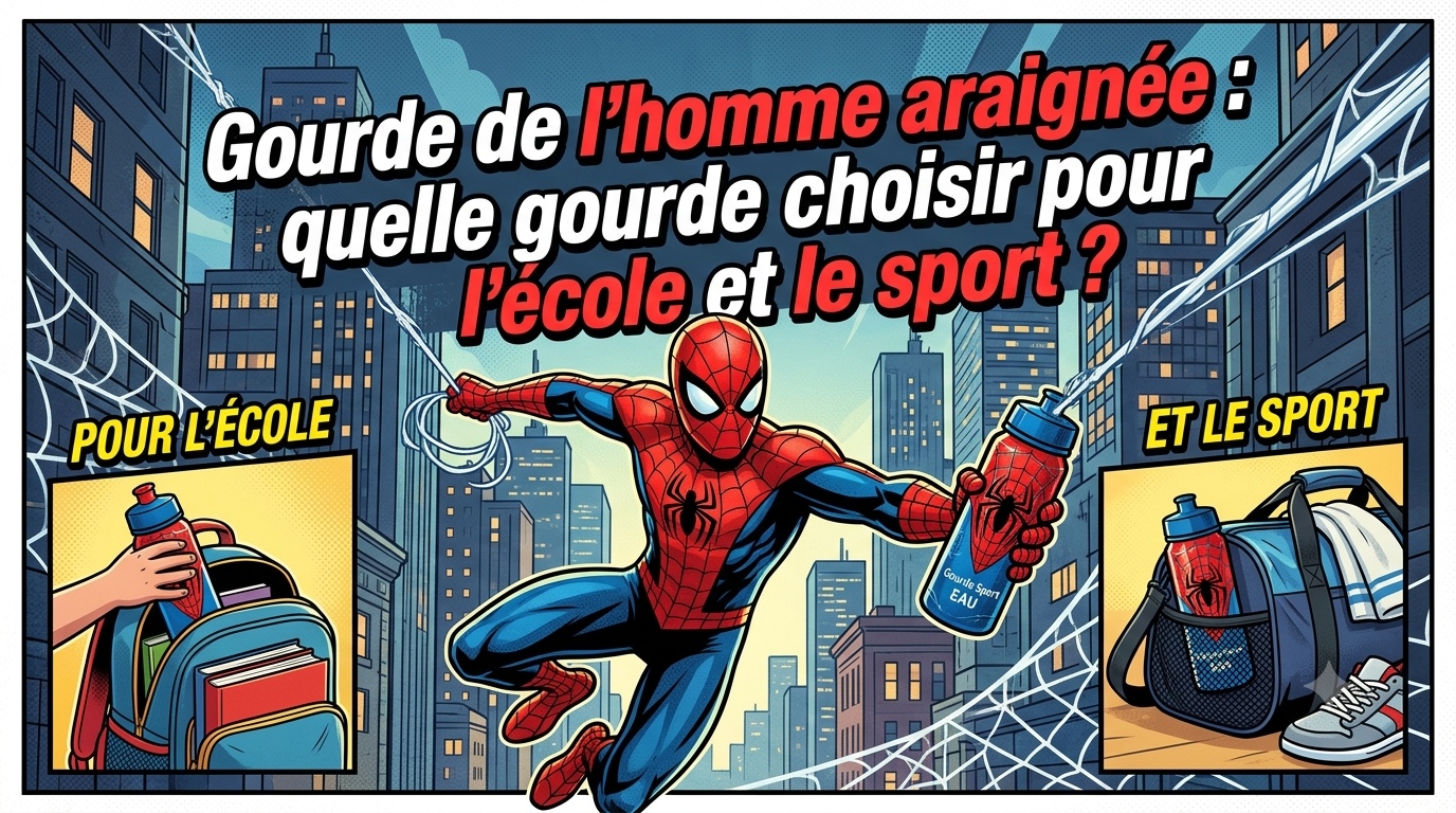 Gourde Spider-Man : quelle gourde choisir pour l'école et le sport ?