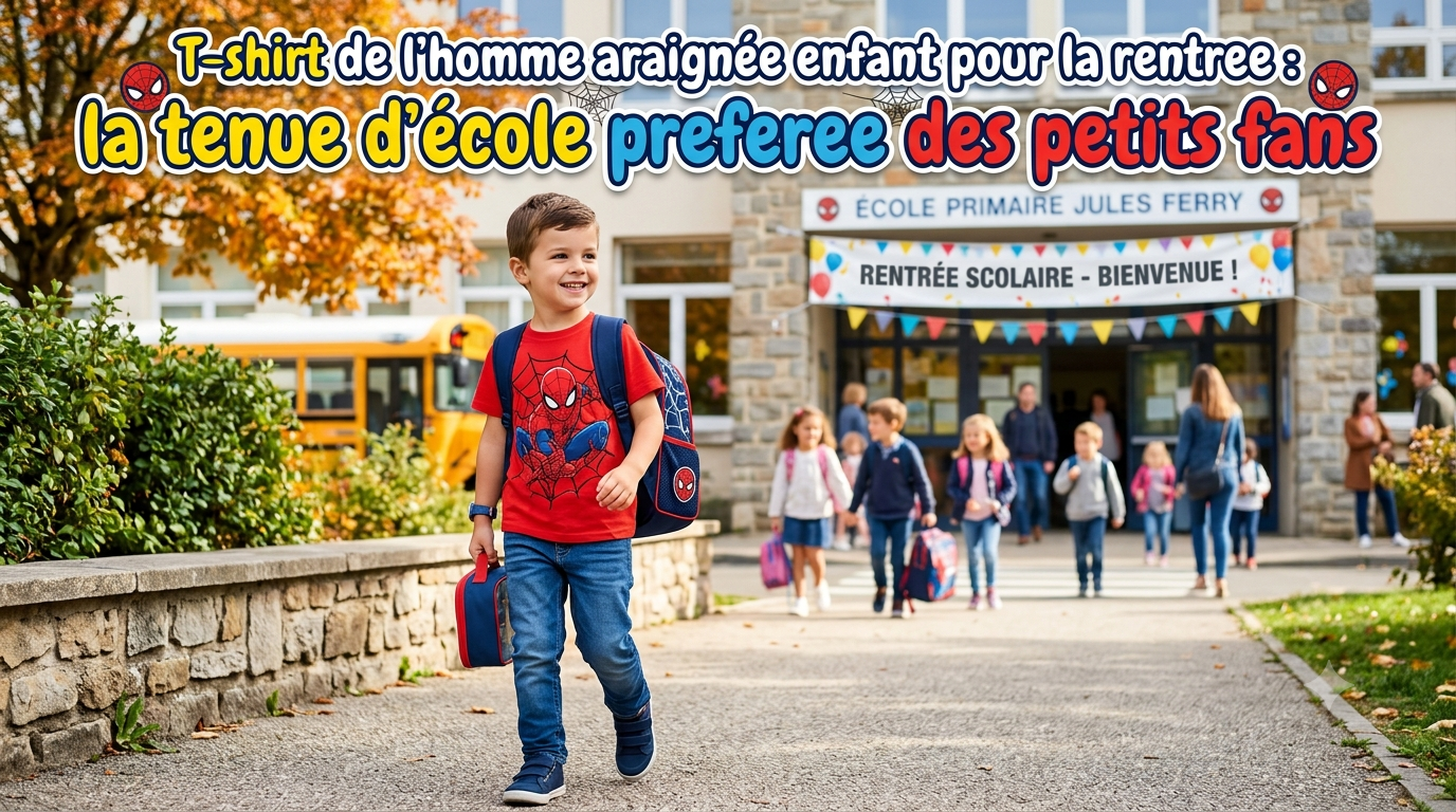 T-shirt Spider-Man enfant pour la rentree : la tenue d'ecole preferee des petits fans