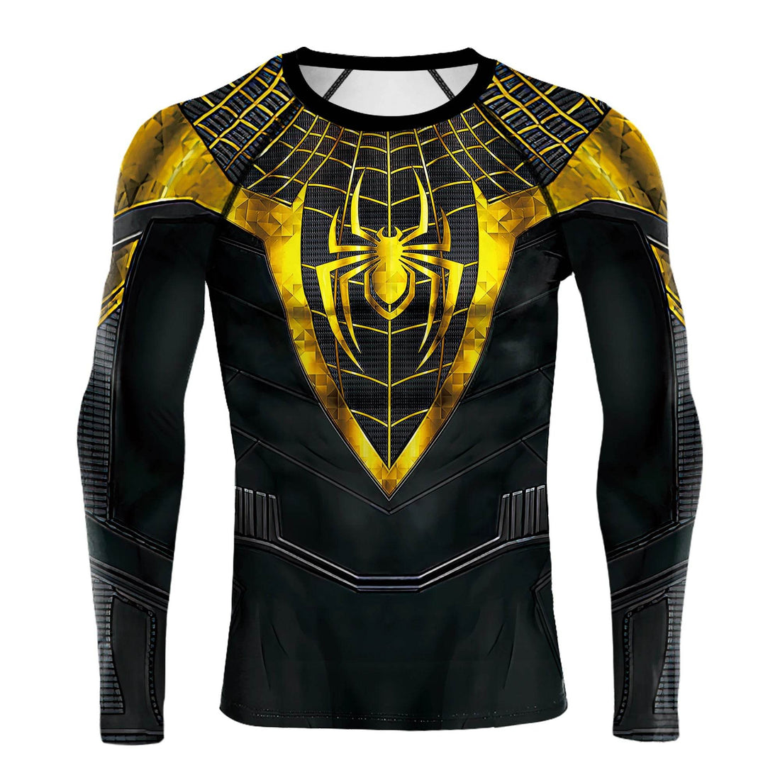 T-Shirt de Compression Spiderman Noir et Doré