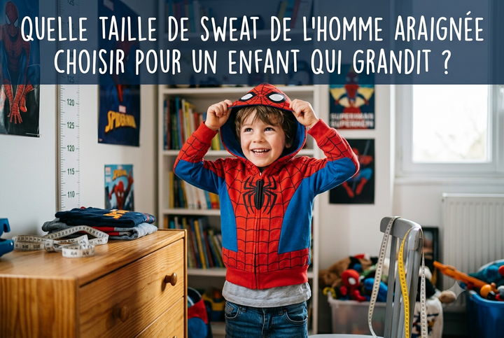 Quelle taille de sweat Spider-Man choisir pour un enfant qui grandit ?