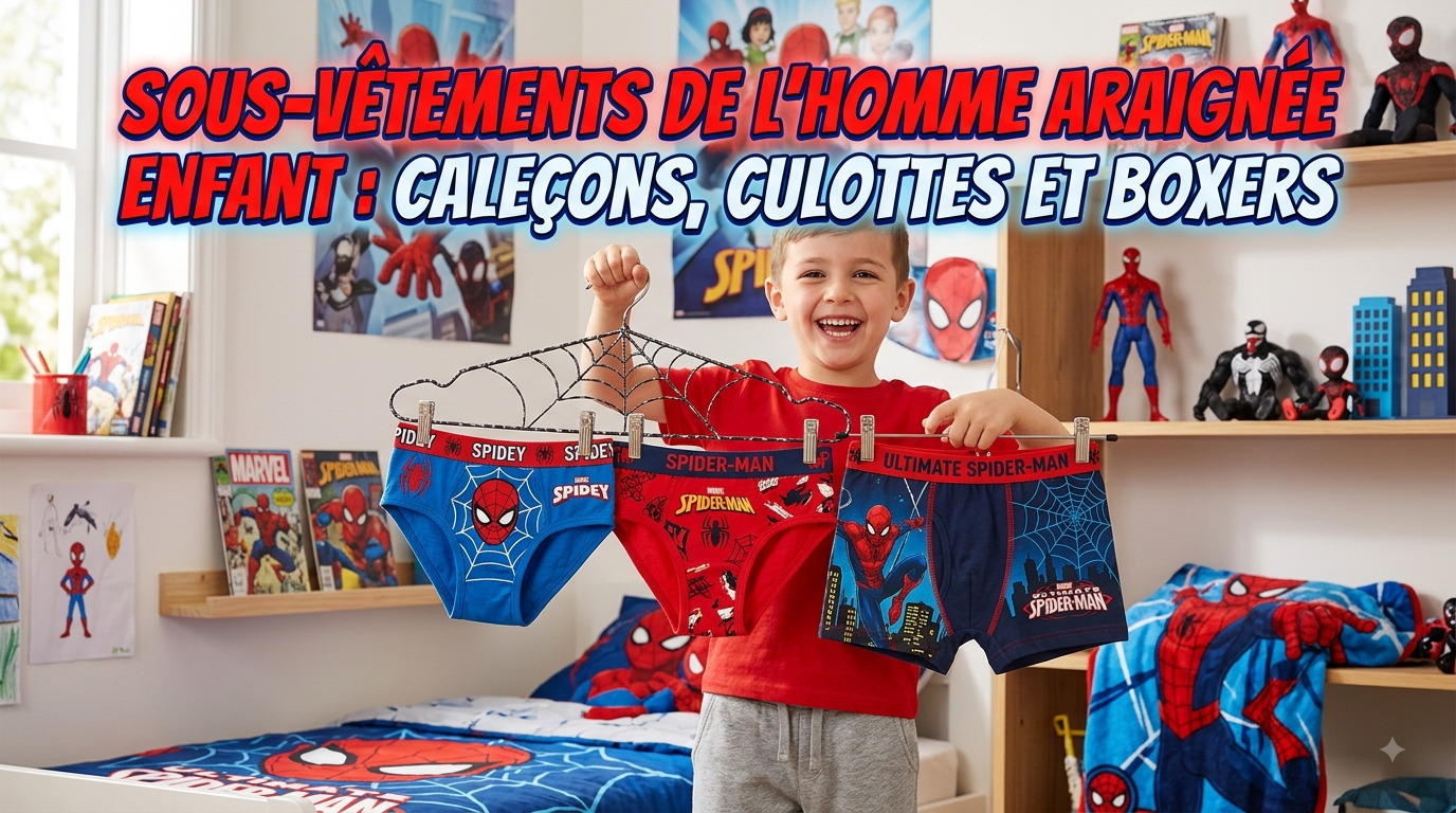 Sous-vêtements Spider-Man enfant : caleçons, culottes et boxers