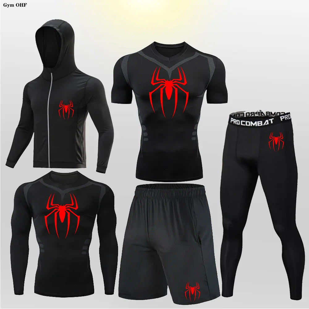 Pack Complet de Sport Spider-Man (Short / T-Shirt / T-shirt Manche Longue / Gilet / Legging)