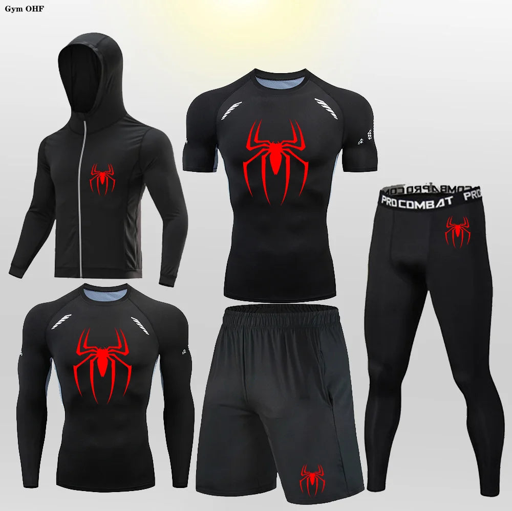 Pack Complet de Sport Spider-Man (Short / T-Shirt / T-shirt Manche Longue / Gilet / Legging)