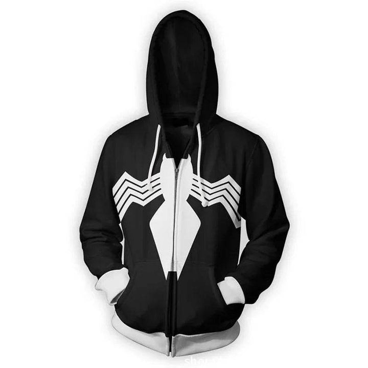 Sweat Zip à Capuche Spiderman Noir Symbiote