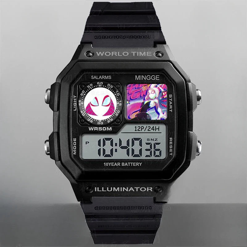 Reloj electrónico luminoso de Marvel Spiderman