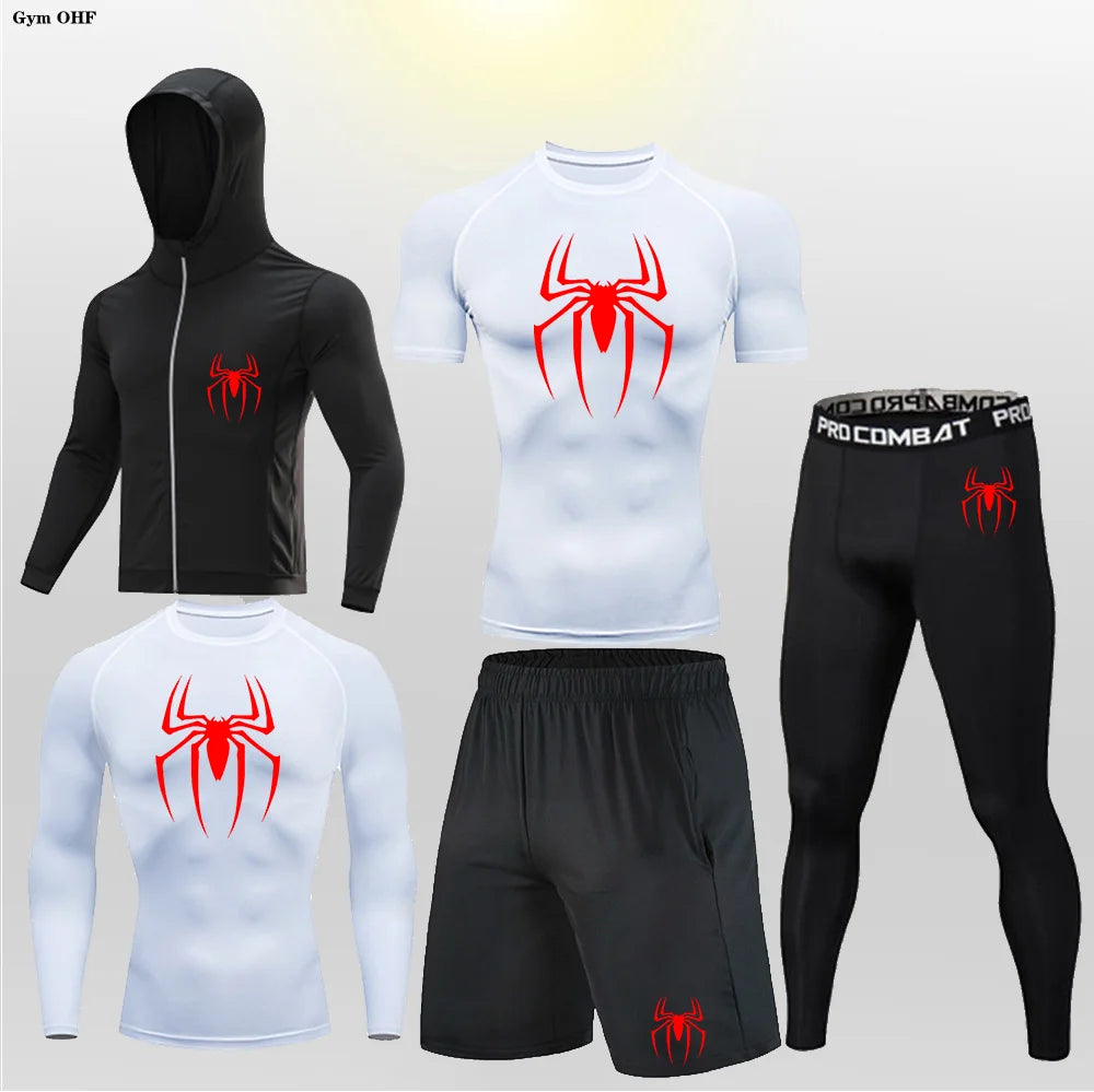 Pack Complet de Sport Spider-Man (Short / T-Shirt / T-shirt Manche Longue / Gilet / Legging)