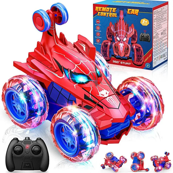 Voiture Télécommandée Spider – Transformation Robot, Rotation 360°, Pulvérisation D’eau – LED – Pour Enfant 3-8 Ans