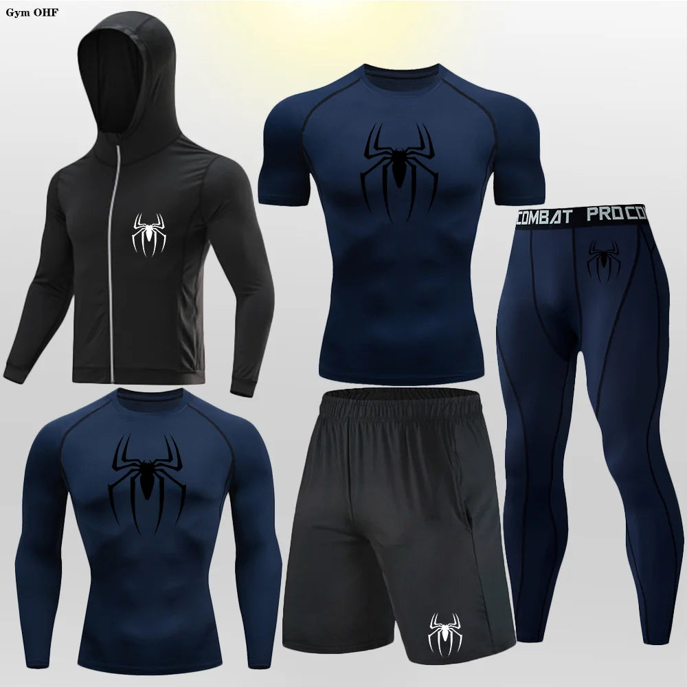 Pack Complet de Sport Spider-Man (Short / T-Shirt / T-shirt Manche Longue / Gilet / Legging)