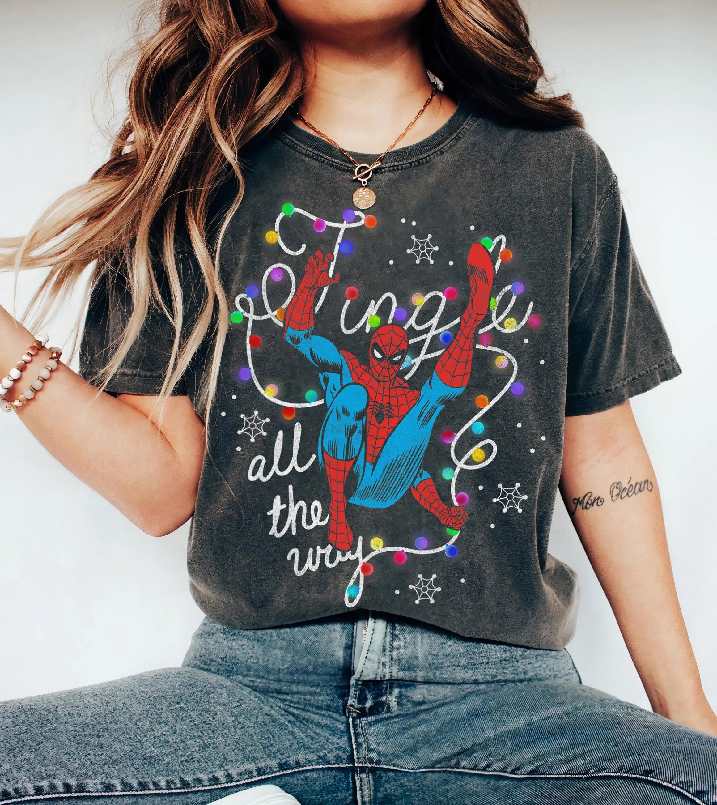 T-Shirt Spider-Man Noël pour Femme