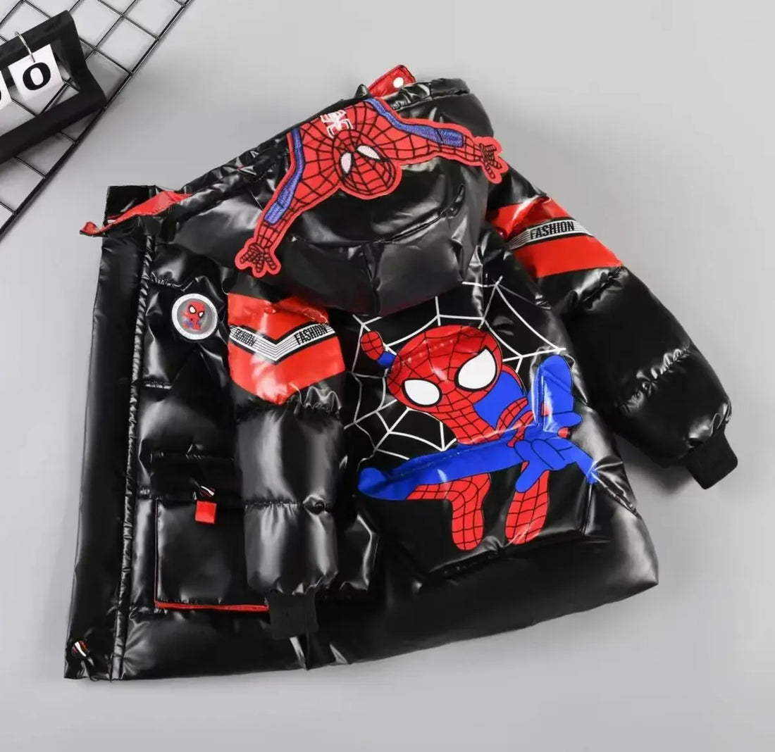Chaqueta acolchada gruesa de Spiderman para niños