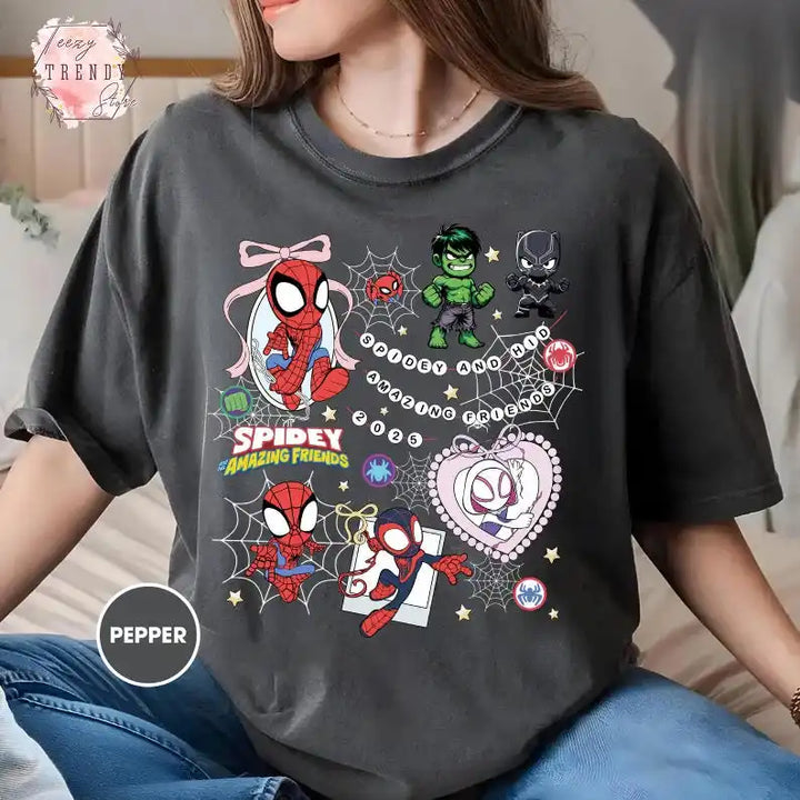 T-Shirt Spider-Man pour Femme Spidey et ses Amis Extraordinaires