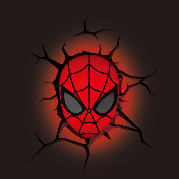 Lámpara de luz nocturna con máscara de Spiderman