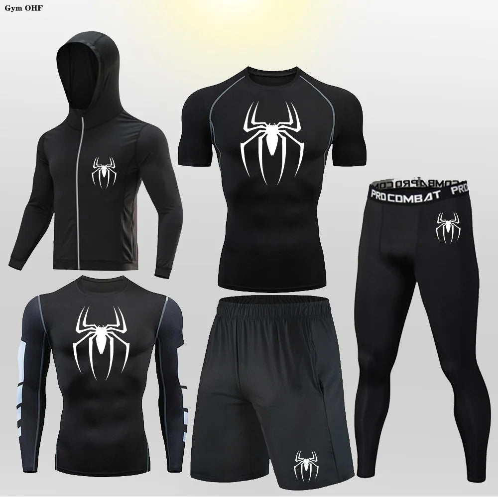 Pack Complet de Sport Spider-Man (Short / T-Shirt / T-shirt Manche Longue / Gilet / Legging)