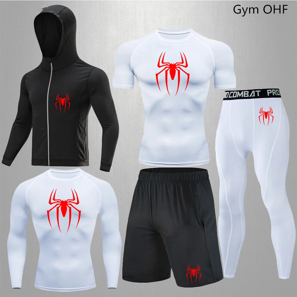 Pack Complet de Sport Spider-Man (Short / T-Shirt / T-shirt Manche Longue / Gilet / Legging)