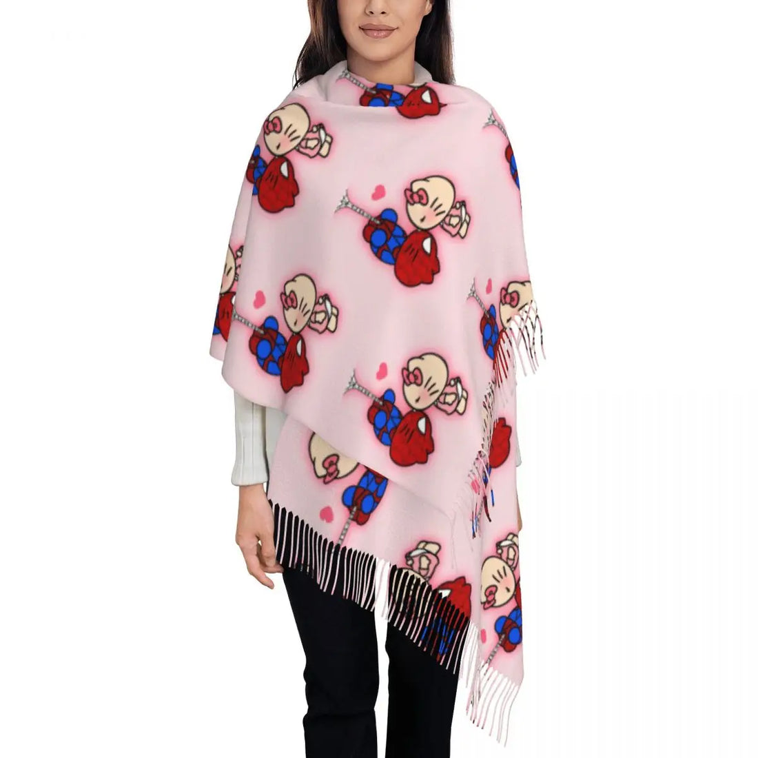 Châle Spiderman et Hello Kitty