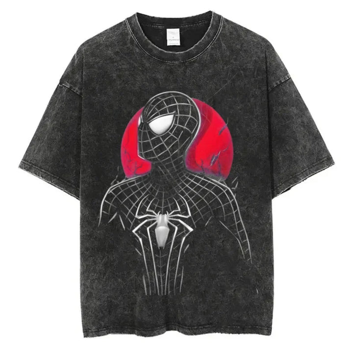 T-Shirt Délavé Spiderman Noir Symbiote