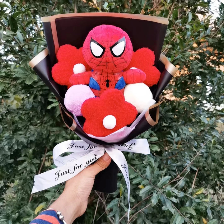 Peluche Spiderman en Bouquet de Fleur
