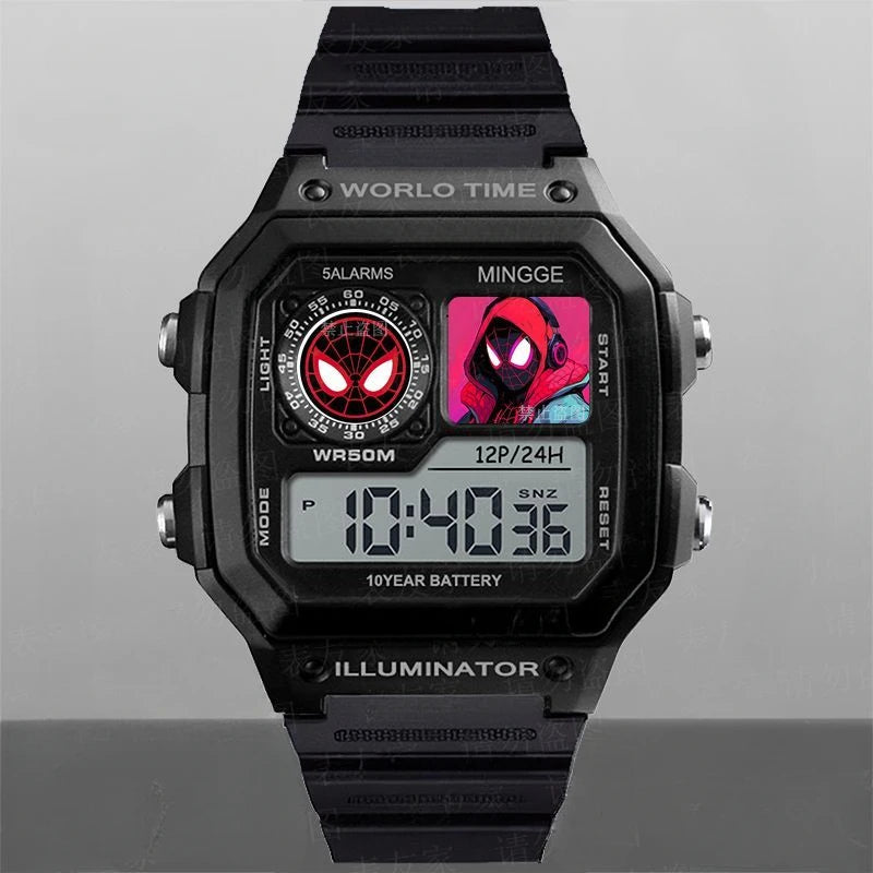 Reloj electrónico luminoso de Marvel Spiderman