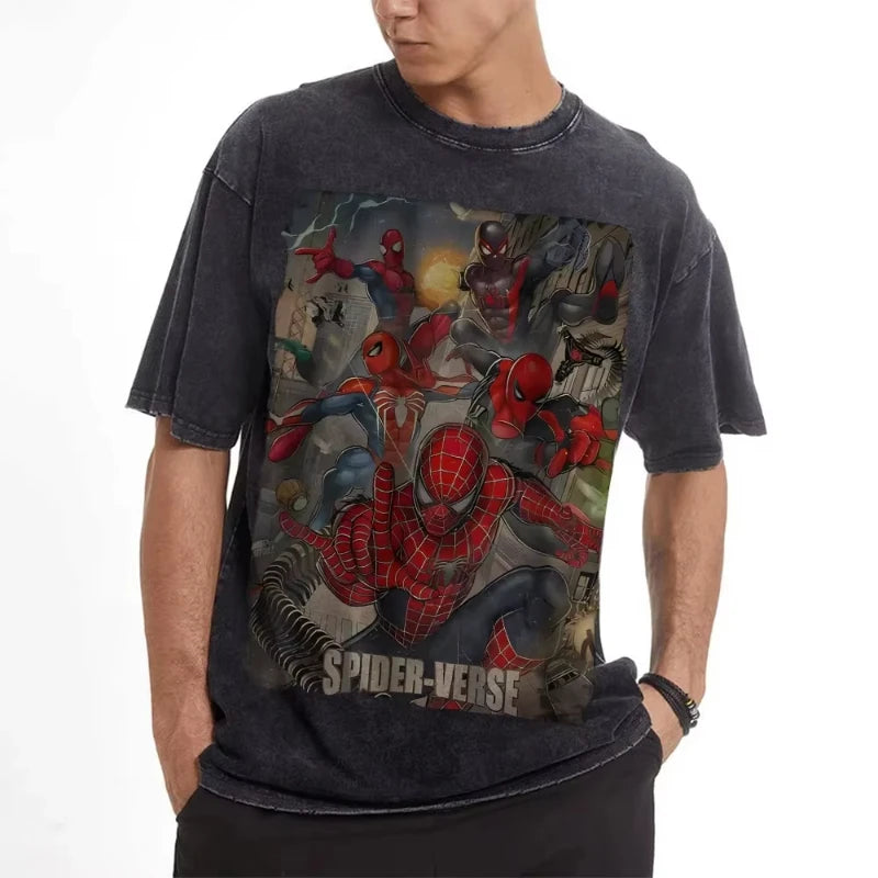 T-Shirt Spider-Man Spider-Verse Délavé Unisexe