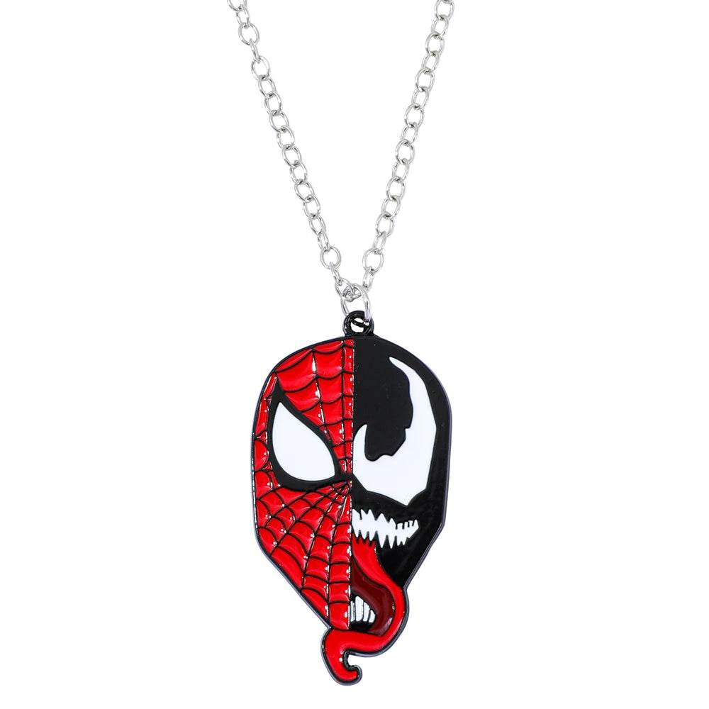 Collier Spiderman Visage de Spiderman et Venom