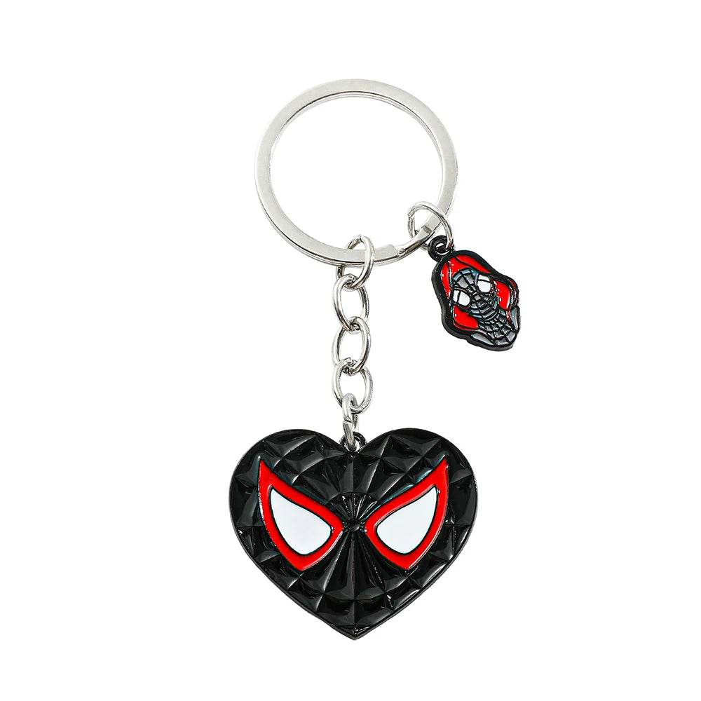 Porte Clé Spiderman Miles Morales Forme de Coeur