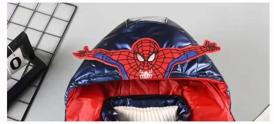 Chaqueta acolchada gruesa de Spiderman para niños
