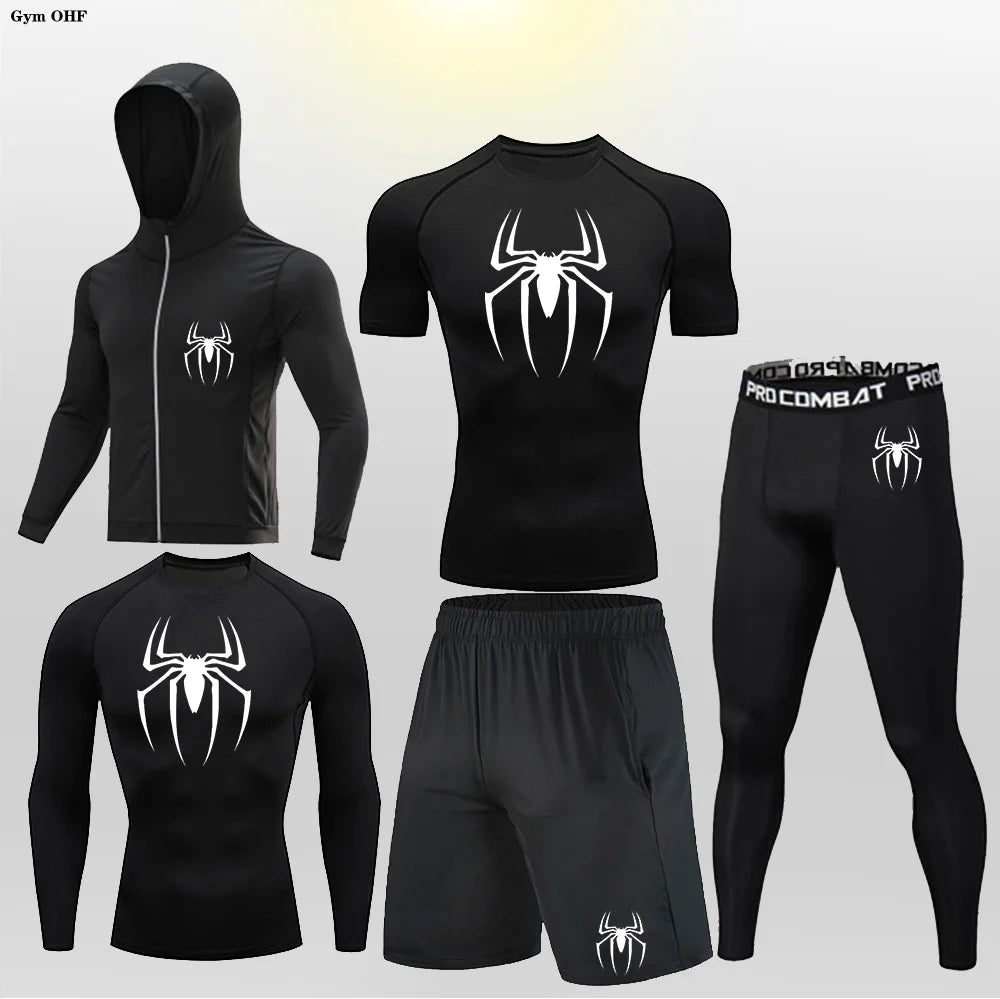 Pack Complet de Sport Spider-Man (Short / T-Shirt / T-shirt Manche Longue / Gilet / Legging)