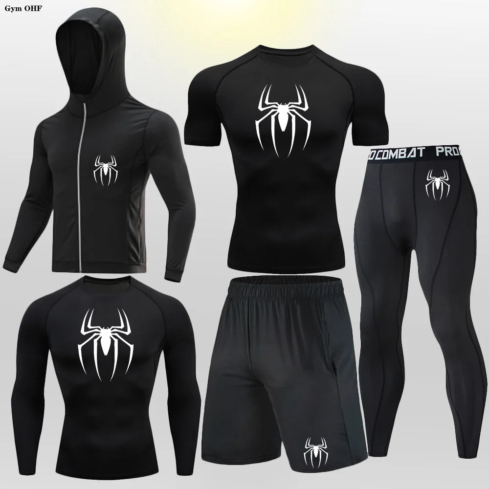 Pack Complet de Compression Spider-Man (Gilet-T-shirt-legging-short)