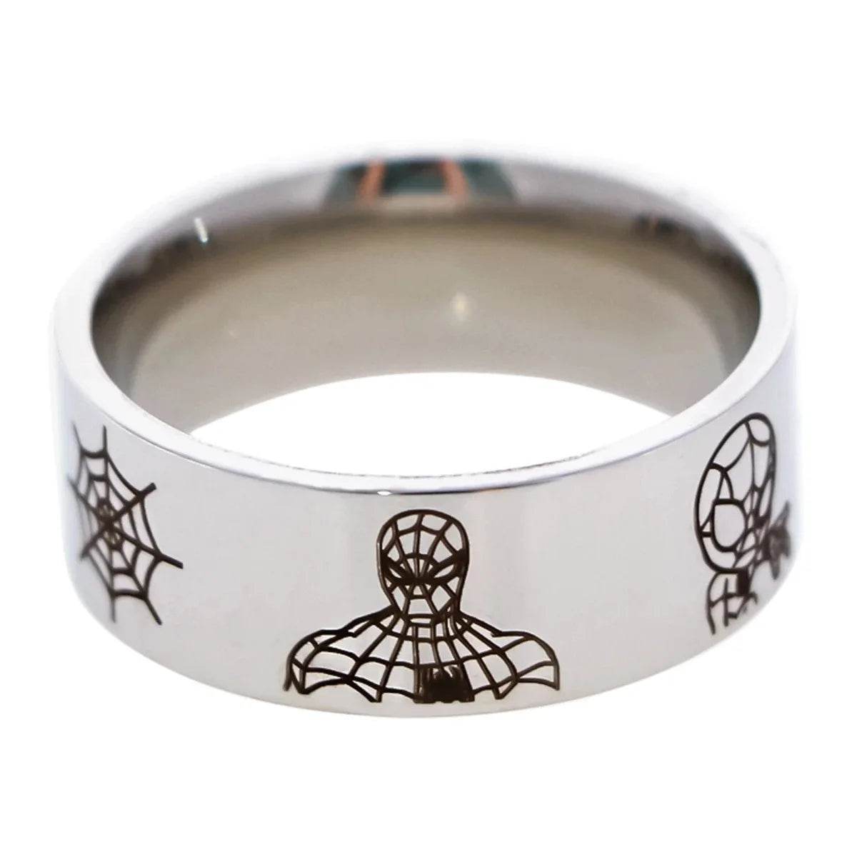 Bague Spiderman Cartoon Gravée