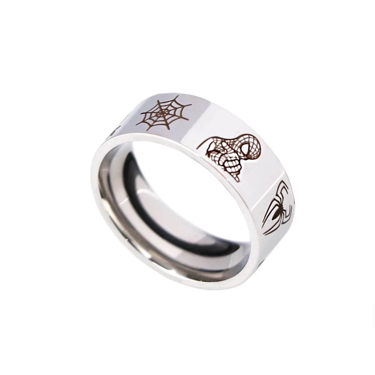 Bague Spiderman Cartoon Gravée
