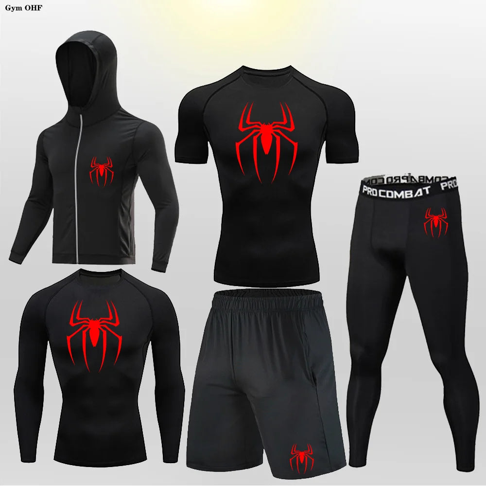Pack Complet de Compression Spider-Man (Gilet-T-shirt-legging-short)