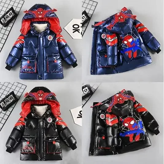 Chaqueta acolchada gruesa de Spiderman para niños