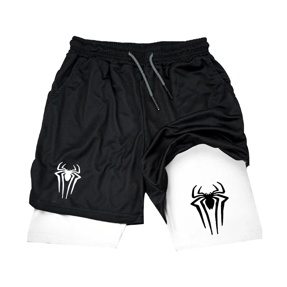 Pantalones cortos deportivos negros de Spiderman