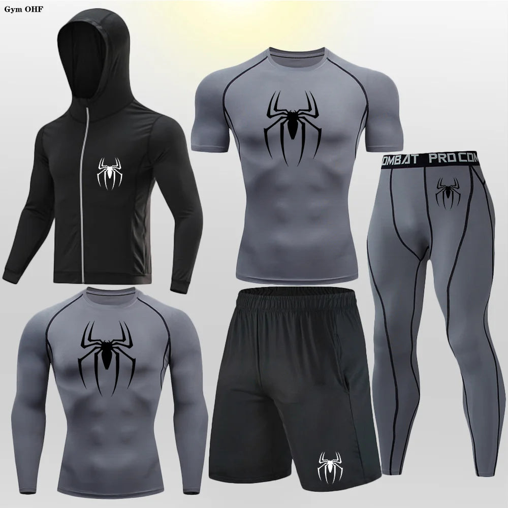 Pack Complet de Sport Spider-Man (Short / T-Shirt / T-shirt Manche Longue / Gilet / Legging)