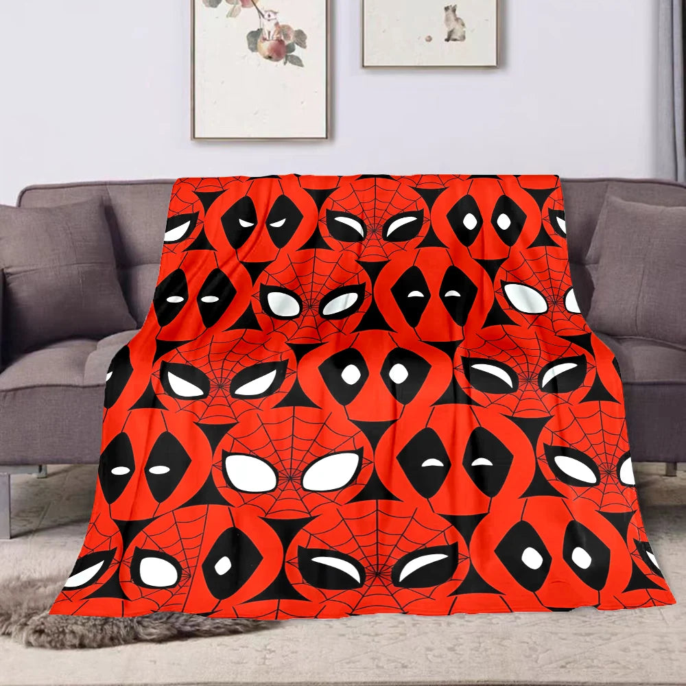 Couverture en Flanelle Spiderman et Deadpool