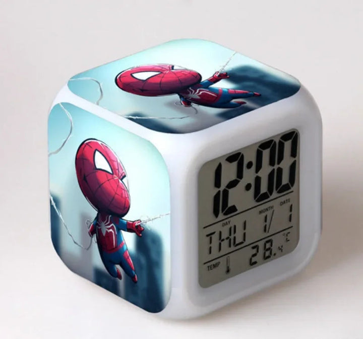 Reloj despertador de dibujos animados de Spiderman