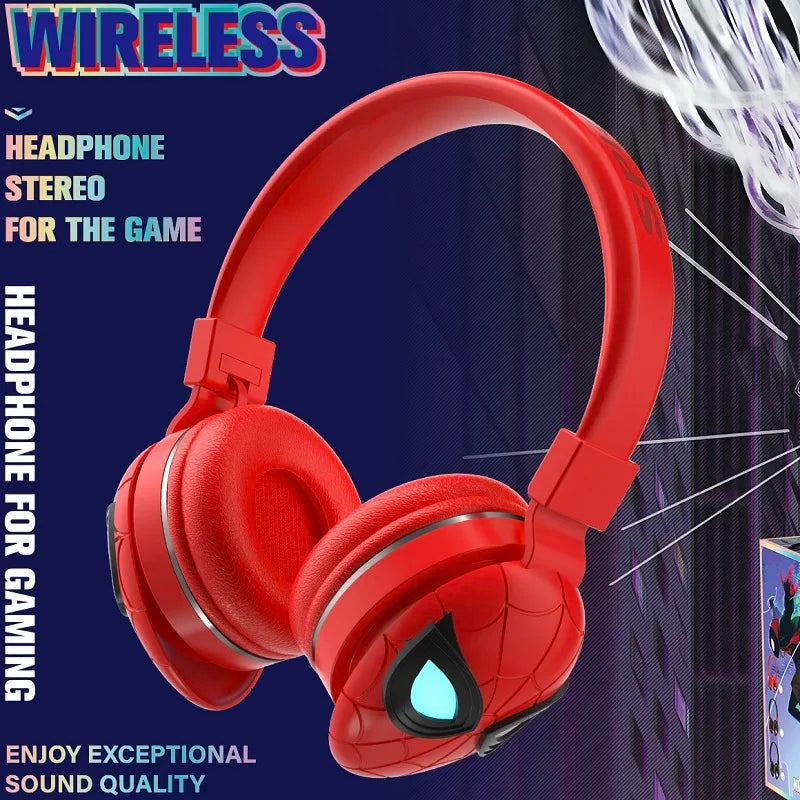 Casque Audio Bluetooth Spiderman à LED