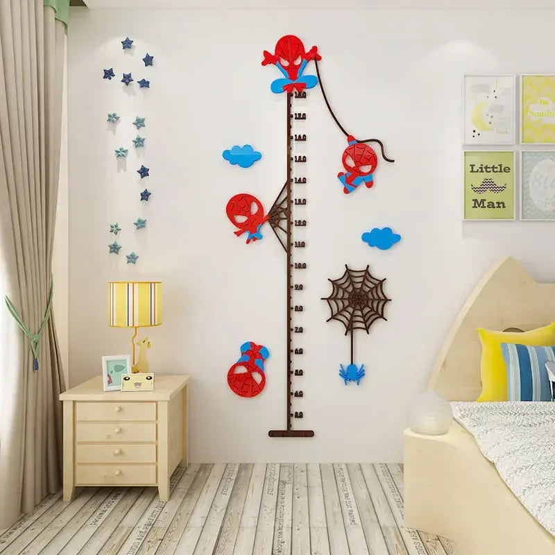 Pegatinas de pared con la medida de altura de Spiderman