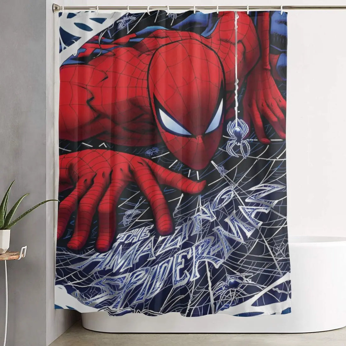 Cortina de ducha de Spiderman trepando