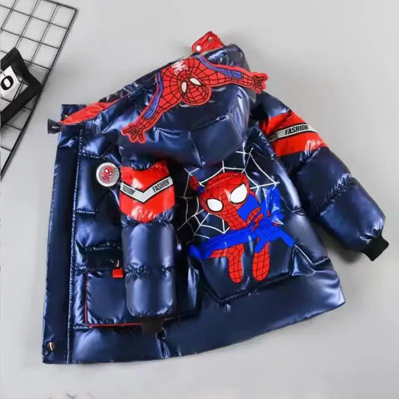 Chaqueta acolchada gruesa de Spiderman para niños
