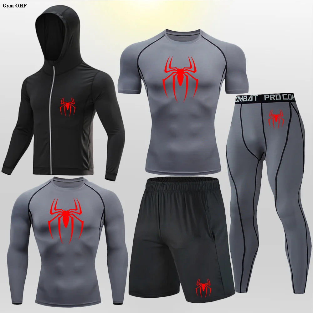 Pack Complet de Sport Spider-Man (Short / T-Shirt / T-shirt Manche Longue / Gilet / Legging)