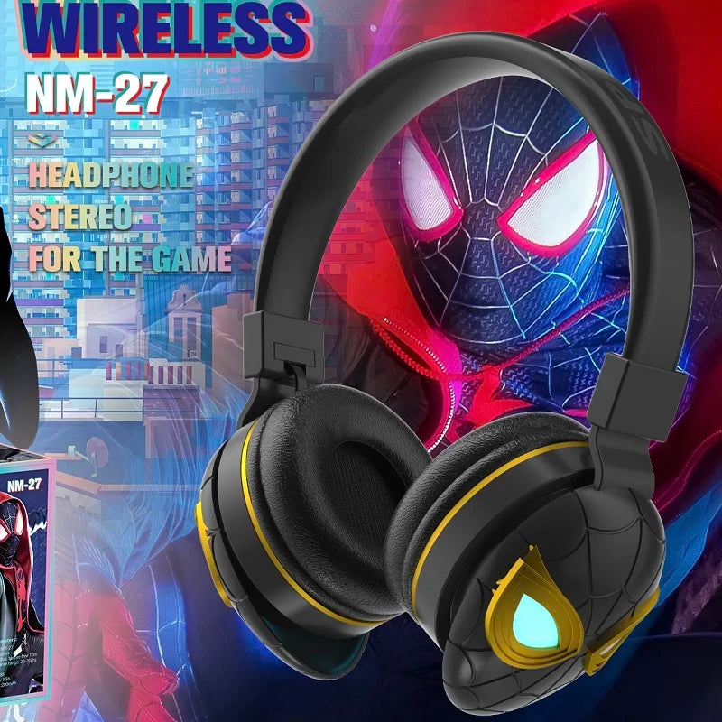 Casque Audio Bluetooth Spiderman à LED