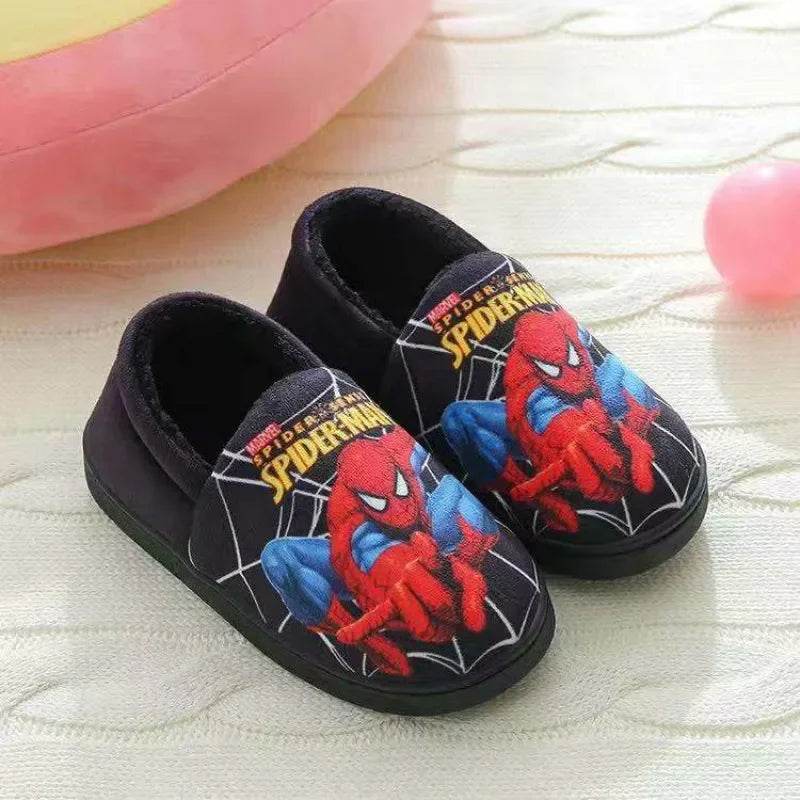 Chaussons Spider-Man Marvel Pour Enfant - Chaussons Fermés Confortables Pour La Maison Hiver, Design Super-Héros