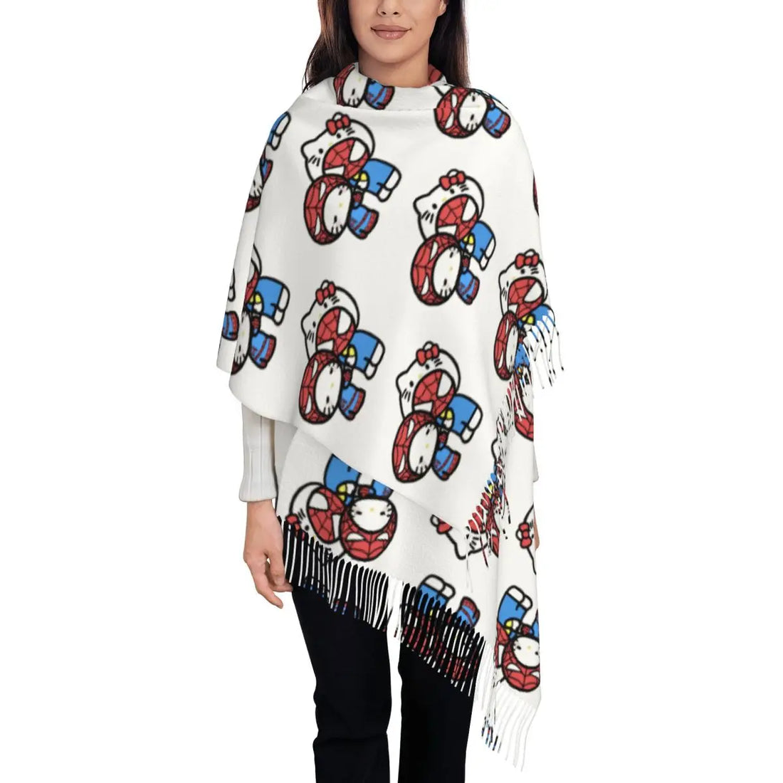 Châle Spiderman et Hello Kitty
