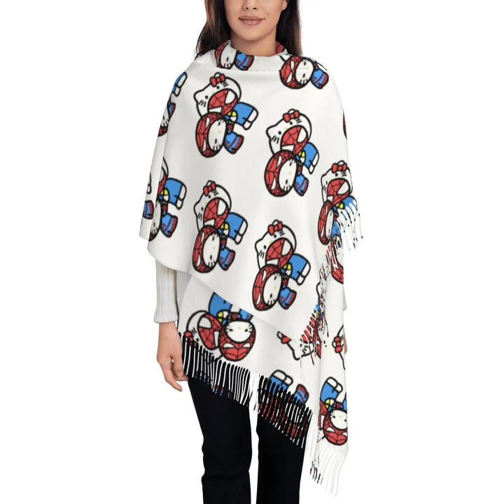 Châle Spiderman et Hello Kitty