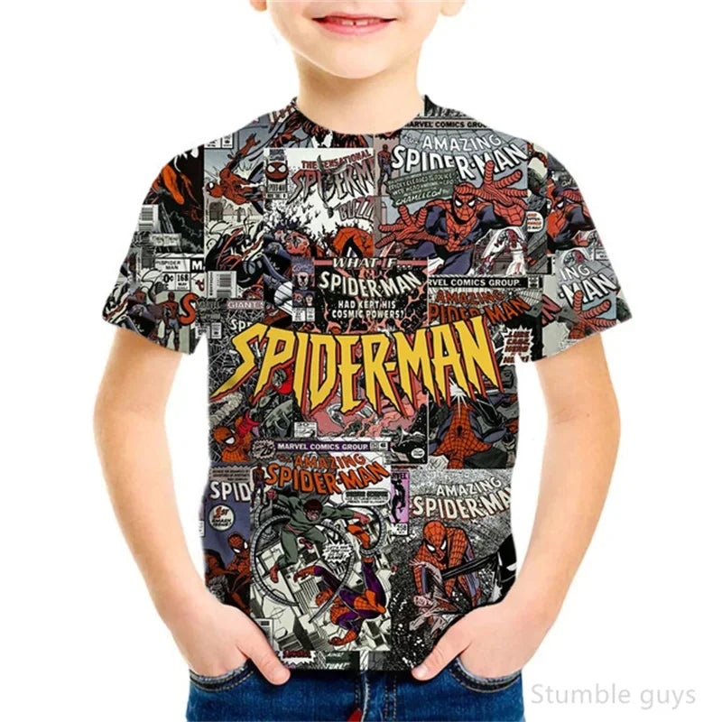 T-Shirt Spider-Man pour Enfant Motif Iron-Spider