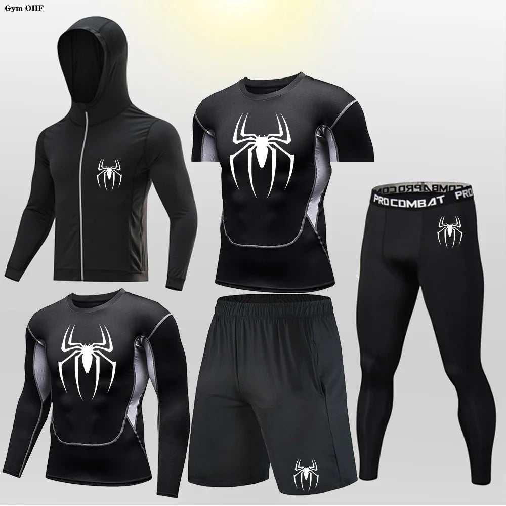 Pack Complet de Sport Spider-Man (Short / T-Shirt / T-shirt Manche Longue / Gilet / Legging)