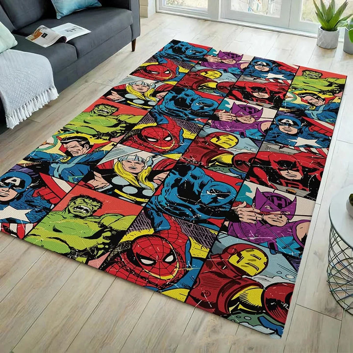 Tappeto Spiderman con i cartoni animati degli Avengers