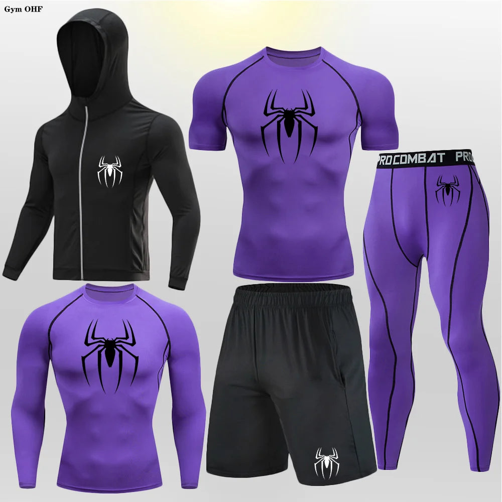 Pack Complet de Compression Spider-Man (Gilet-T-shirt-legging-short)