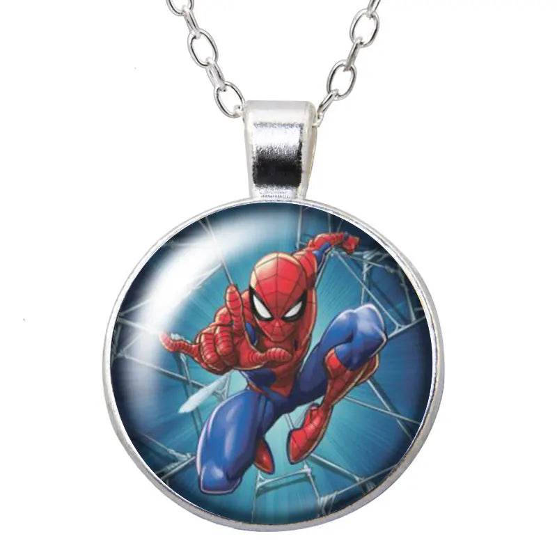 Collier Pendentif Rond Spiderman